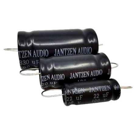 Jantzen EleCap 5% 100µF 100VDC 16/34mm. hor.