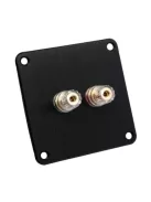 Csatlakozó tálca fekete elox, Al 100/100/3mm aranyozott aljzatokkal