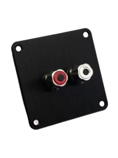   Terminal plate black anodized Al 100/100/3mm + pair of binding posts gold-nickel