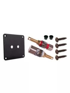   Terminal plate black anodized Al 100/100/3mm + pair of binding posts gold-nickel