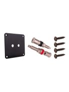 Terminal plate black anodized Al 100/100/3mm + pair of binding posts satin-nickel
