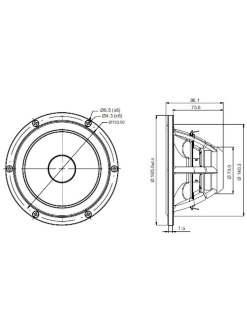 SATORI MR16P-4 ohm  6,5" középsugárzó