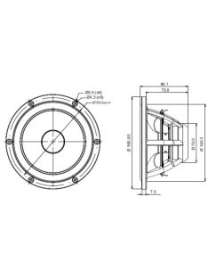   SATORI MR16PNW-4 ohm 6,5" középsugárzó, fehér kónusz