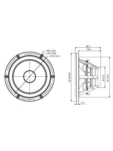   SATORI MR16PNW-8 ohm  6,5" középsugárzó, fehér kónusz