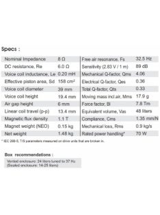 SATORI MW19P-8 7,5” mély-közép sugárzó