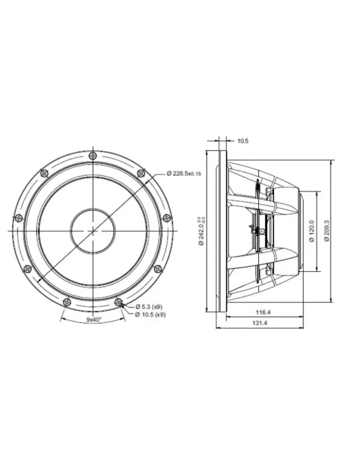 SATORI WO24P-4 ohm  9,5" mélysugárzó