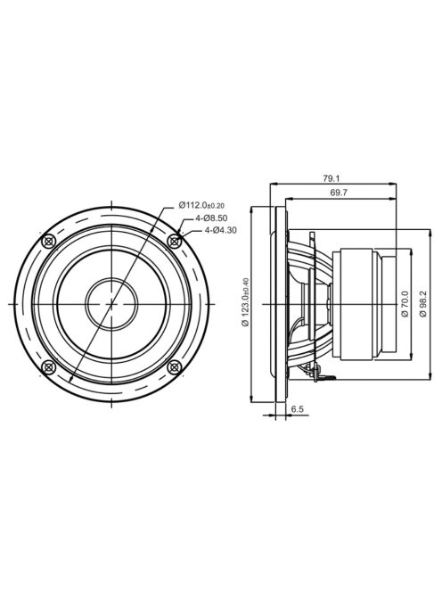 SB12MNRX25-4 4” középsugárzó