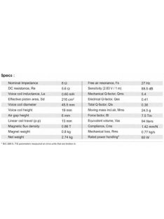 SB23NRXS45-8 8” mély-közép sugárzó