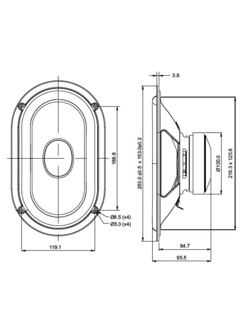 SB15SFCR39-8 5" x 8" midwoofer