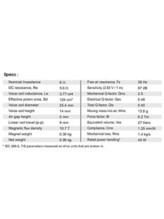 SB16PFC25-8 6” mély-közép sugárzó