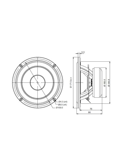 SB17CRC35-4 6” mély-közép sugárzó