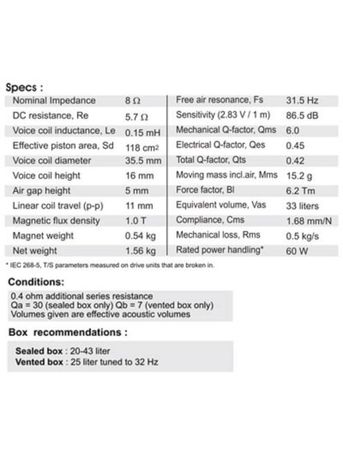 SB17NAC35-8 6” mély-közép sugárzó
