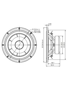 SB23CACS45-4 8" mély-közép sugárzó