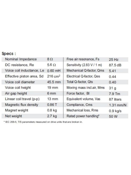 SB23CACS45-8 8" mély-közép sugárzó