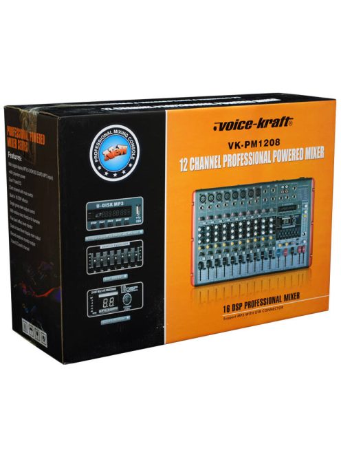 Voice-Kraft VK-PM1208 Powermixer, 2x250W/4Ohm