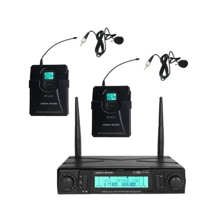 JRU-602/LT-4A/PT-51C UHF zsebadós mikrofon szett 2 db csíptetős mikrofonnal