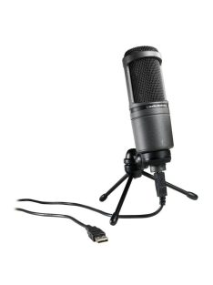   Audio-Technica AT2020USB+, merőleges tengelyű, kardioid kondenzátor stúdiómikrofon, USB és fejhallgató kimenet