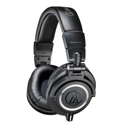 Audio-Technica ATH-M50x, preciziós zárt stúdiófejhallgató, összecsukható, 3db lecsatolható kábellel