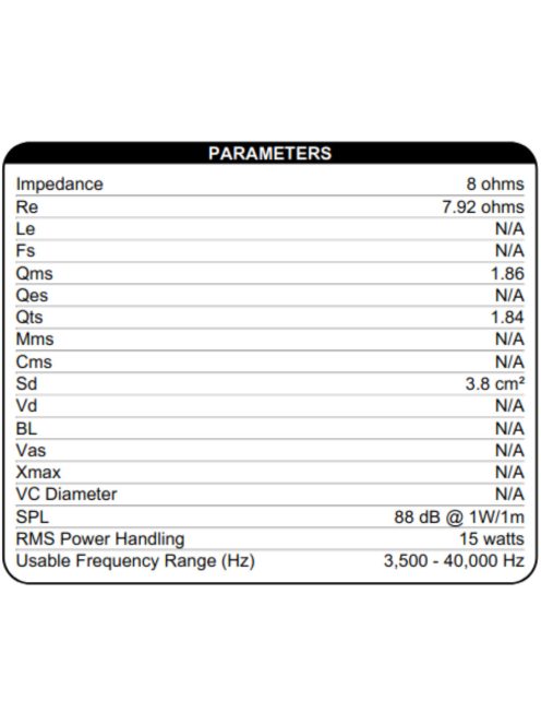 Dayton Audio AMT Mini-8 Air Motion Transformer magassugárzó, 8 Ohm
