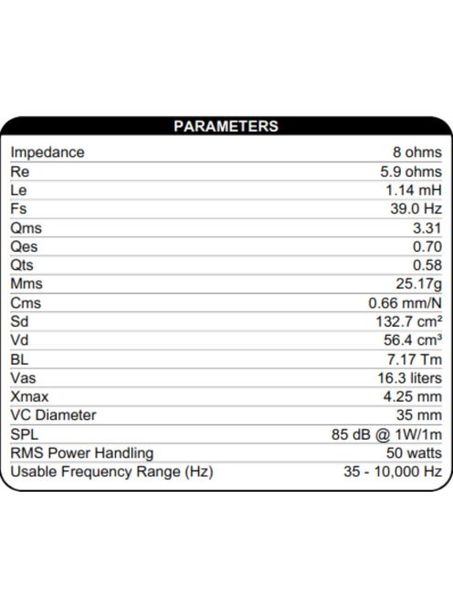 Dayton Audio DA175-8 7" Alumínium mélysugárzó, mélyközép