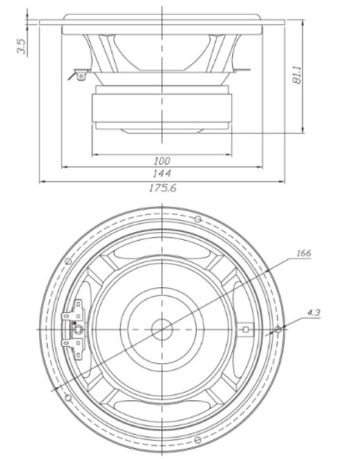 Dayton Audio DA175-8 7" Alumínium mélysugárzó, mélyközép