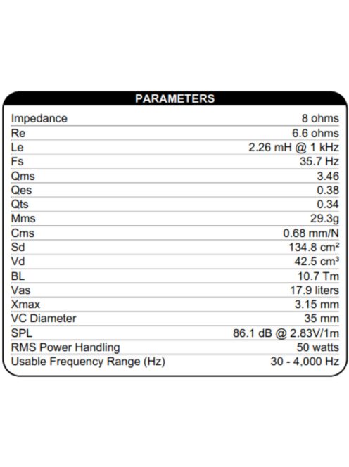 Dayton Audio DC160-8 6-1/2" Classic Woofer