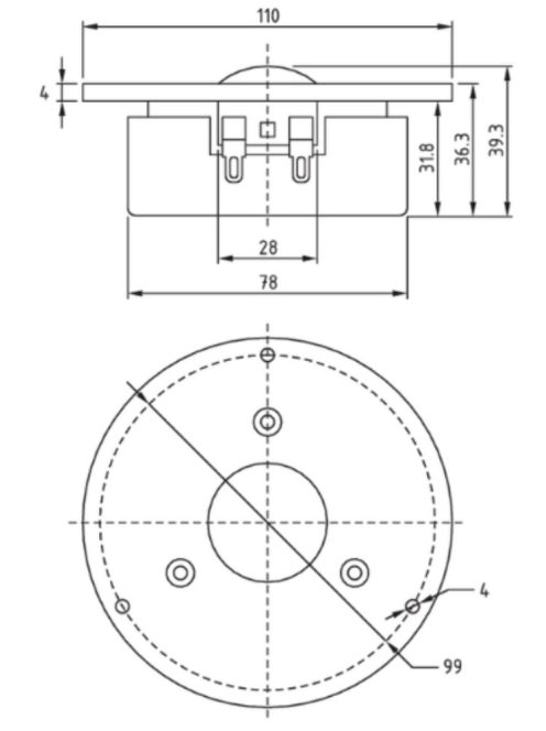 Dayton Audio DC28FS-8 28mm selyem dóm magassugárzó