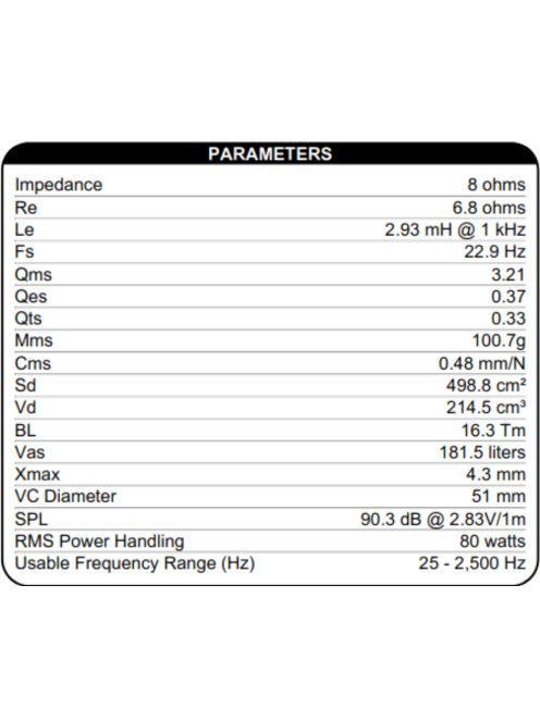 Dayton Audio DC300-8 12" Klasszikus mélysugárzó