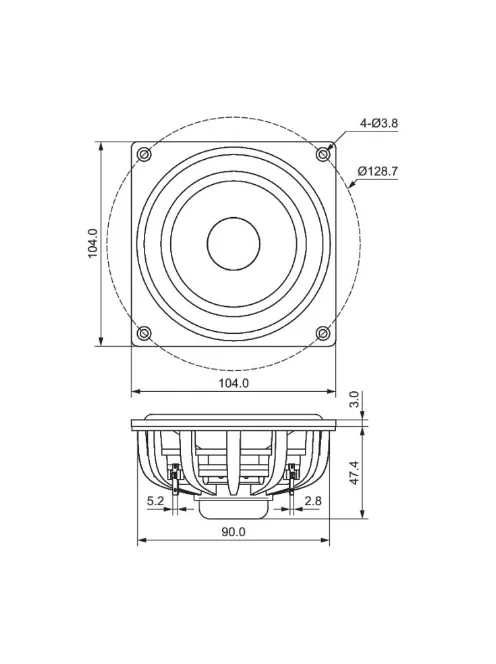 DMA105-4 4" Aluminum Cone Full-Range Driver