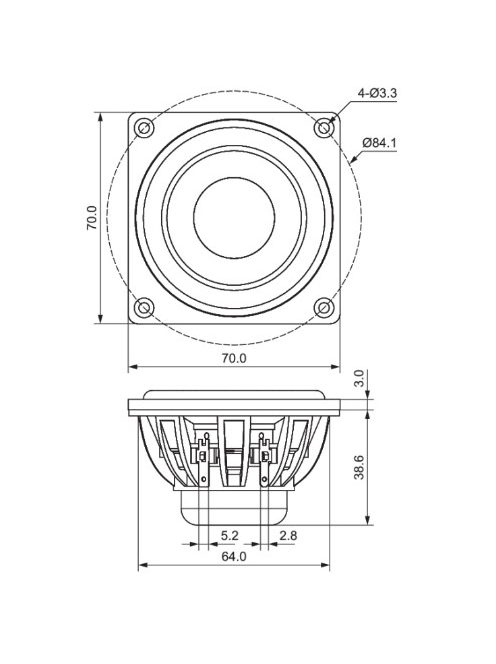 DMA70-8 2-1/2" Dual Magnet Aluminum Cone Full-Range Driver