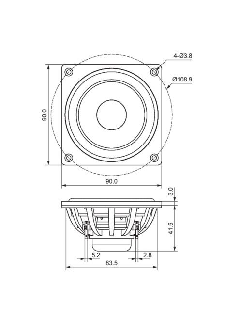 DMA90-8 3-1/2" Aluminum Cone Full-Range Driver
