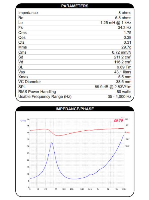 DS215-8 8" Designer Series Woofer Speaker