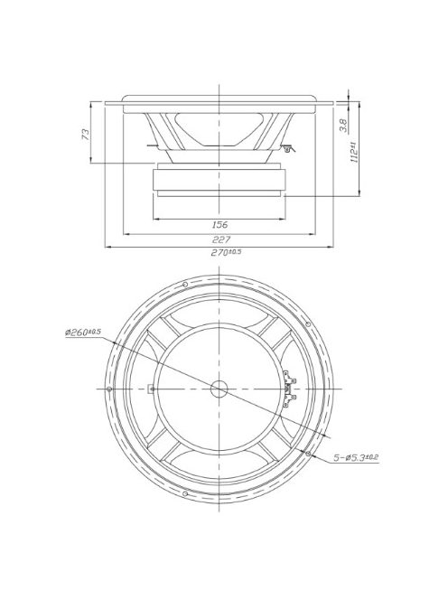 DS270-8 10" Designer Series Woofer Speaker