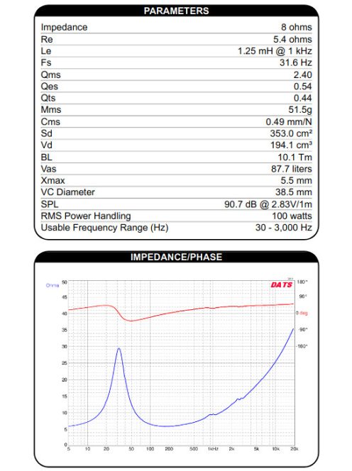 DS270-8 10" Designer Series Woofer Speaker