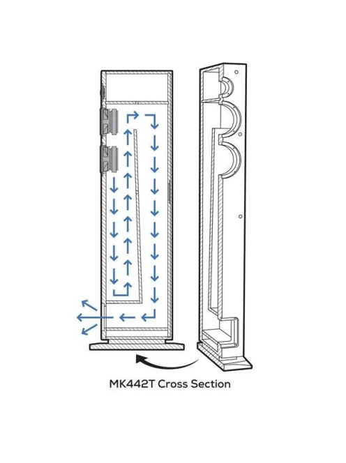 MK442T 4" 2-Way Transmission Line Tower Speaker Pair