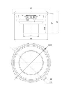   Dayton Audio ND105-8 4" Alumínum mélyközép hangszóró, 8 Ohm