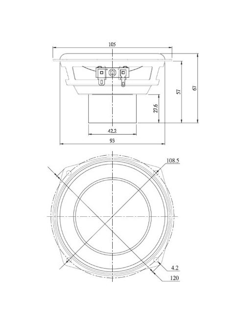 Dayton Audio ND105-8 4" Alumínum mélyközép hangszóró, 8 Ohm