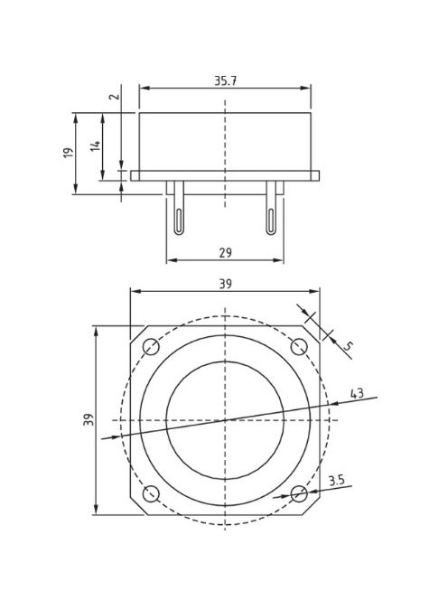 Dayton Audio ND20FB-4 Rear-Mount 3/4" Neodymium Dome Tweeter