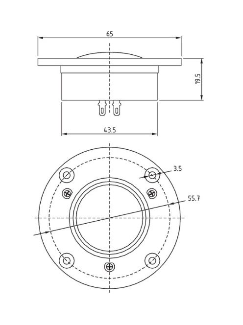 ND28F-6 1-1/8'' Neodymium Dome Tweeter
