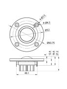 NHP25Ti-4 1" Titanium Dome High Power Neodymium Tweeter 4 Ohm
