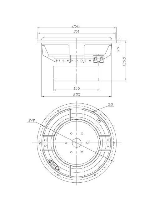 Dayton Audio RSS265HF-4 10" Reference HF Subwoofer 4 Ohm. Black alu. cone