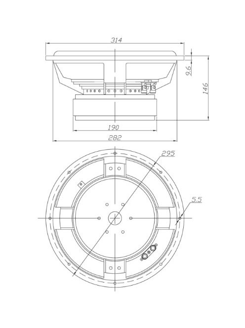 Dayton Audio RSS315HF-4 12" Reference HF Subwoofer 4 Ohm. Black alu. cone