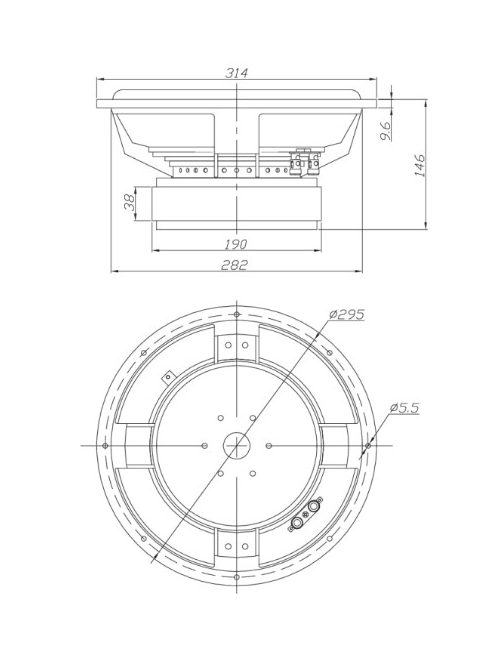 Dayton Audio RSS315HO-4 12" Reference HO Subwoofer 4 Ohm. Black alu. cone