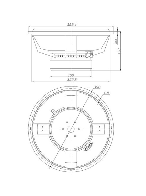 Dayton Audio RSS390HF-4 15" Reference HF Subwoofer 4 Ohm. Black alu. cone