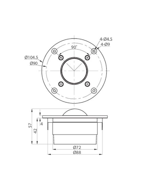 RST28A-4 1-1/8" Reference Series Aluminum Dome Tweeter 4 Ohm