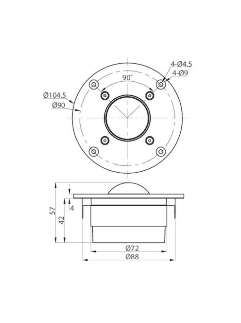 RST28F-4 1-1/8" Reference Series Fabric Dome Tweeter 4 Ohm