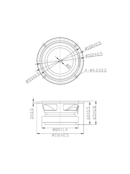 Dayton Audio TCP115-4 4" Treated Paper Cone Midbass Woofer 4 Ohm