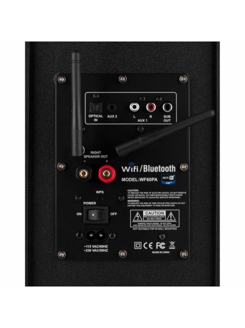 WF60PA 60W Class D Full Range 2.1 Plate Amplifier with Wi-Fi and Bluetooth 4.0 aptX