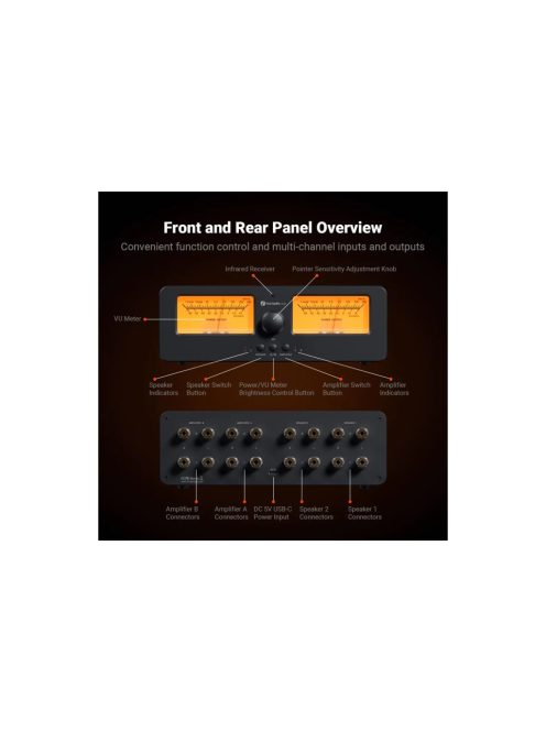 Fosi Audio LC30 erősítő hangszóró kapcsoló 2 bemenet, 2 kimenet