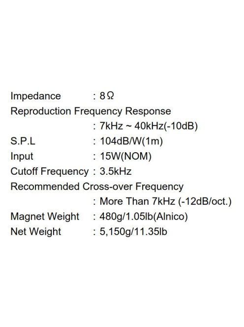Fostex T500A MKIII Horn Super Tweeter, 8 Ohm, Alnico